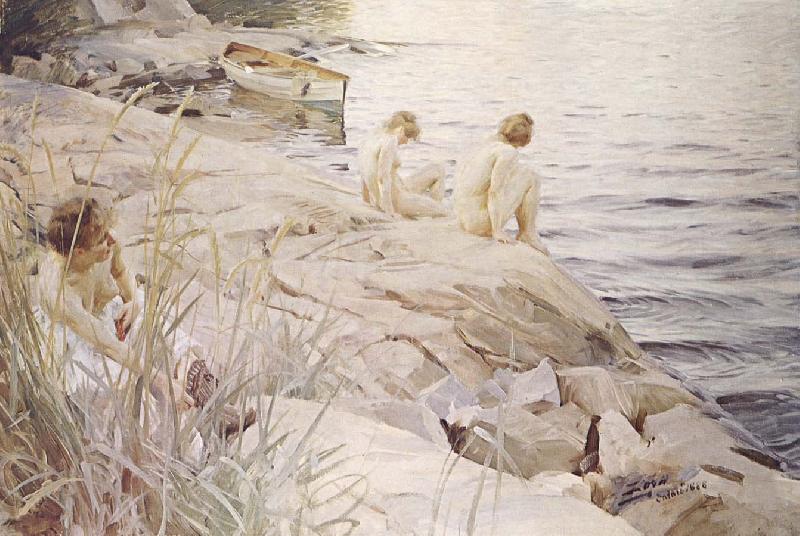 Anders Zorn ute oil painting image